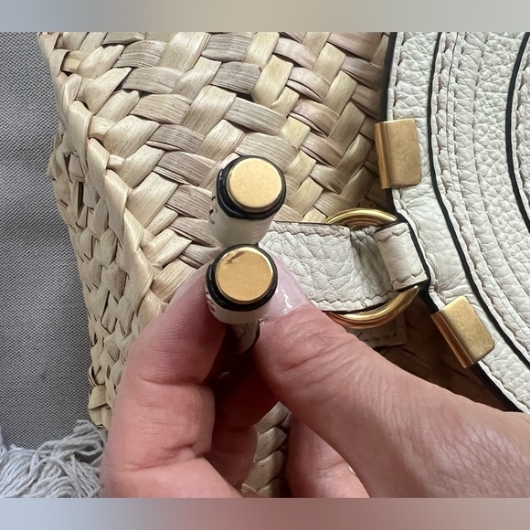 Chloe Marcie Small Basket Bag Raffia and Leather - Neutrals - Picture 6 of 16